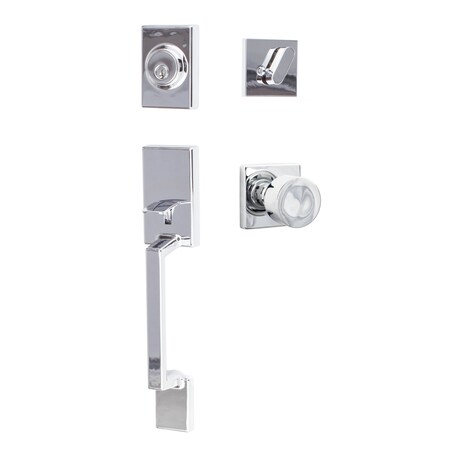 Sure-Loc Hardware Sure-Loc Hardware Stockholm Handleset, Bergen Square Handleset Trim, Polished Chrome SH507-S-BG-SQ 26